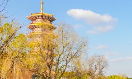 the Colored Glaze Exquisite Pagoda